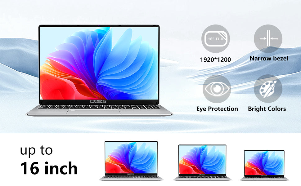 Laptop Computer, Gaming Laptop 2025 Windows 11 Pro, 16 Inch Lap Top PC, 16GB RAM 512GB SSD, Intel 12th Gen N95 Processor(up to 3.4GHz), Backlit Keyboard, Fingerprint Unlock, FHD 1920 * 1200 Elite