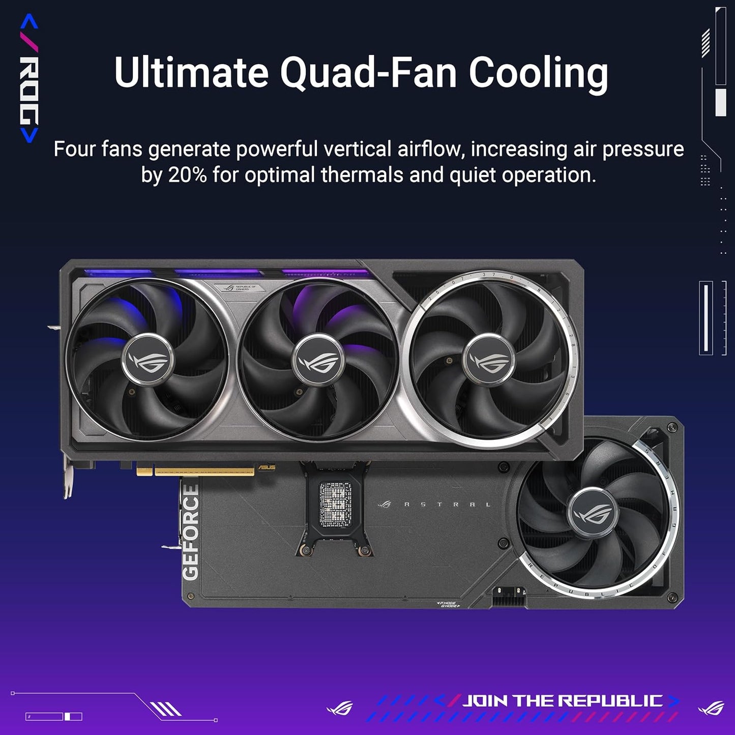 ASUS ROG Astral GeForce RTX™ 5080 OC Edition Gaming Graphics Card (PCIe® 5.0, 16GB GDDR7, HDMI®/DP 2.1, 3.8-Slot, 4-Fan Design, Axial-tech Fans, Patented Vapor Chamber, Phase-Change GPU Thermal pad) Elite