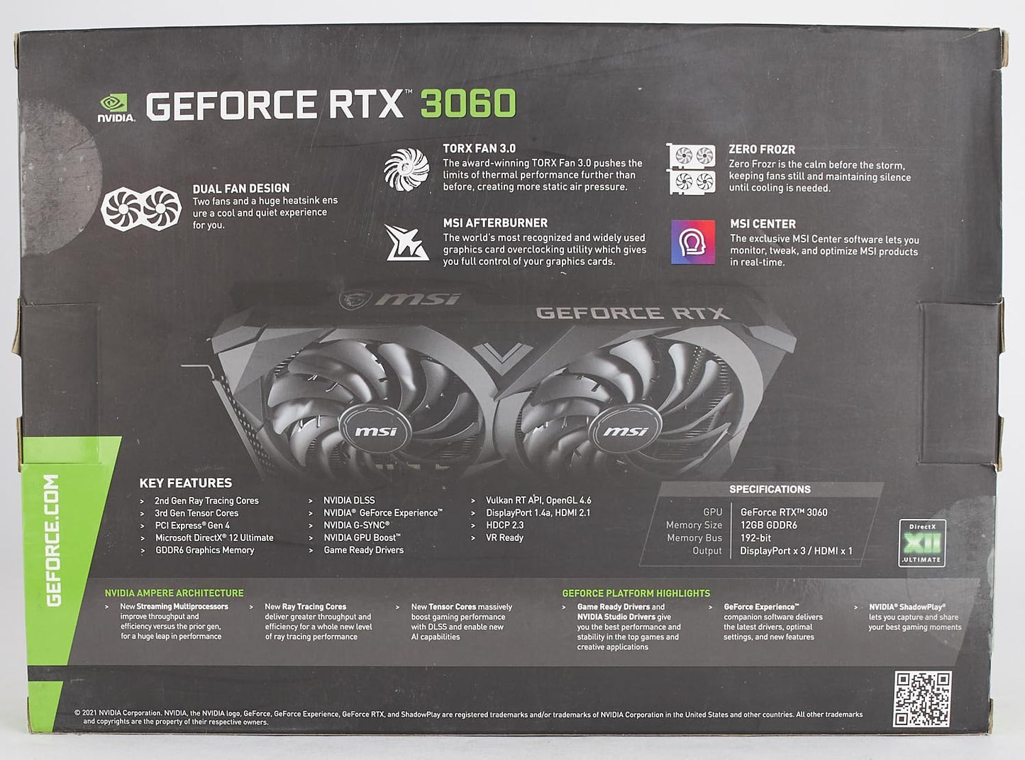 MSI Gaming GeForce RTX 3060 12GB 15 Gbps GDRR6 192-Bit HDMI/DP PCIe 4 Torx Twin Fan Ampere OC Graphics Card Elite