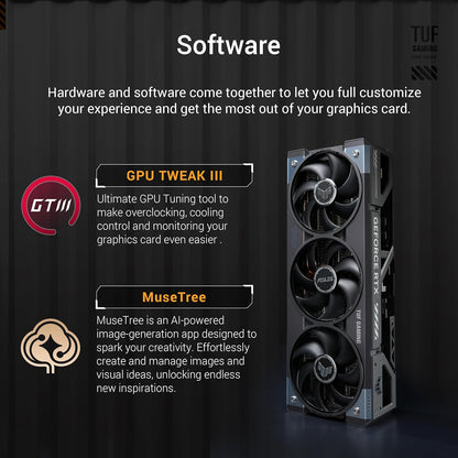 ASUS TUF Gaming GeForce RTX ™ 5080 16GB GDDR7 OC Edition Gaming Graphics Card (PCIe® 5.0, HDMI®/DP 2.1, 3.6-Slot, Military-Grade Components, Protective PCB Coating, axial-tech Fans, Vapor Chamber) Elite