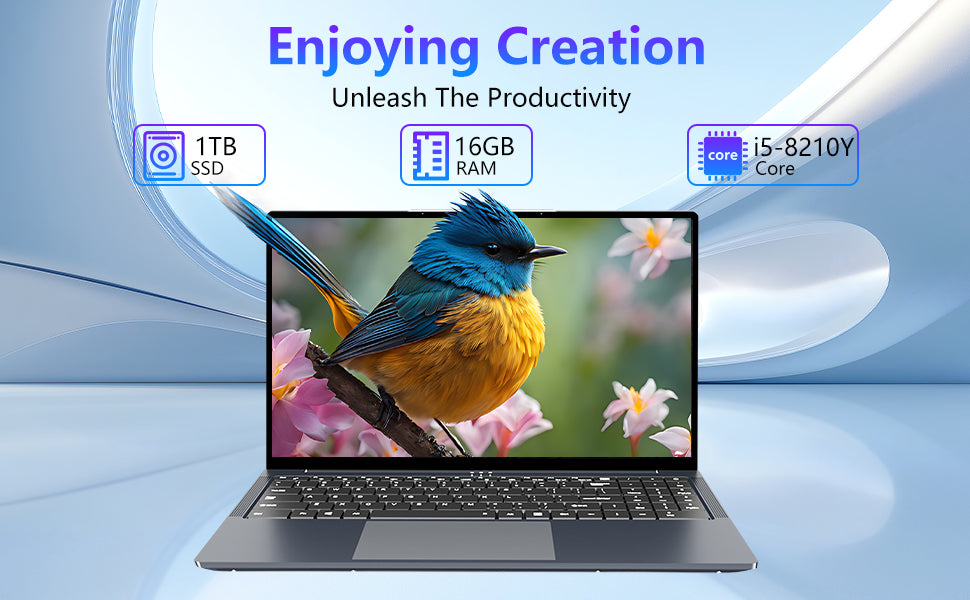 16 Inch Laptop Computer, FHD IPS 1200p Screen, Gaming Laptop i5 (Up to 3.6GHz) for 16GB LPDDR4 RAM 1TB SSD, 180 Angle Open WiFi 5 HDMI Backlit Keyboard UHD Graphics 617 with Numeric Keypad Elite