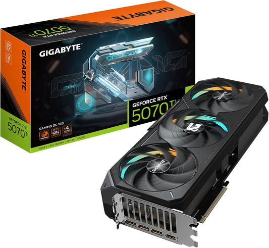 GIGABYTE GeForce RTX 5070 Ti Gaming OC 16G Graphics Card, 16GB 256-bit GDDR7, PCIe 5.0, WINDFORCE Cooling System, GV-N507TGAMING OC-16GD Video Card Elite