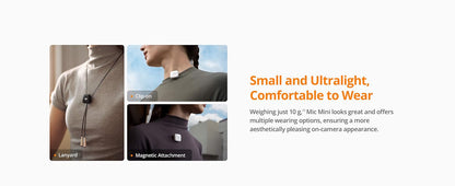DJI Mic Mini Ultralight Wireless Lavalier Microphone for IPhone/Android 48h Use 2 TX 1 RX Charging Case 48h Use Noise Cancelling Elite
