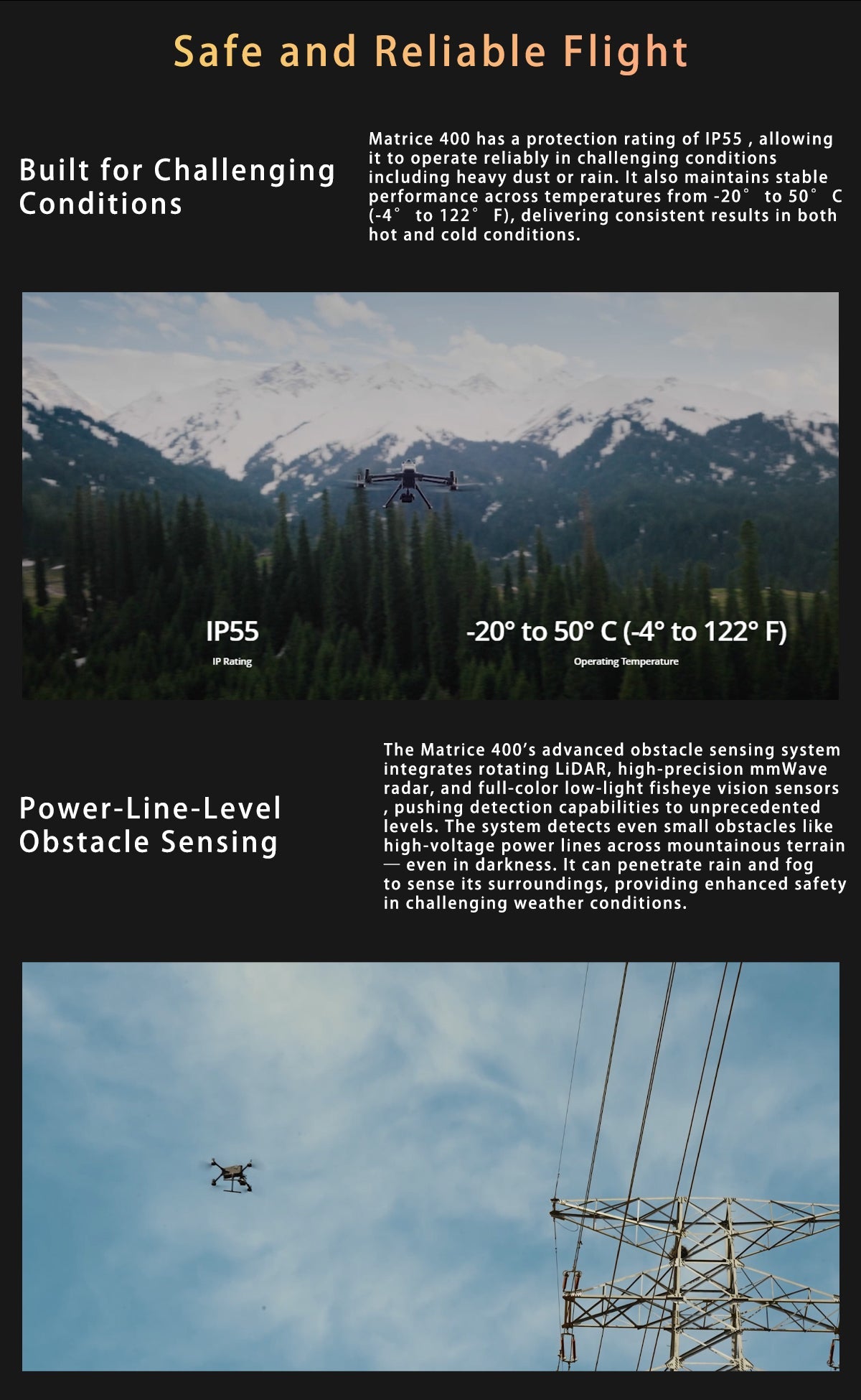 Matrice 400 Worry-Free Plus Combo Wire-grade Obstacle Avoidance And Long Endurance Intelligent Flagship Flight Platform UAV Elite