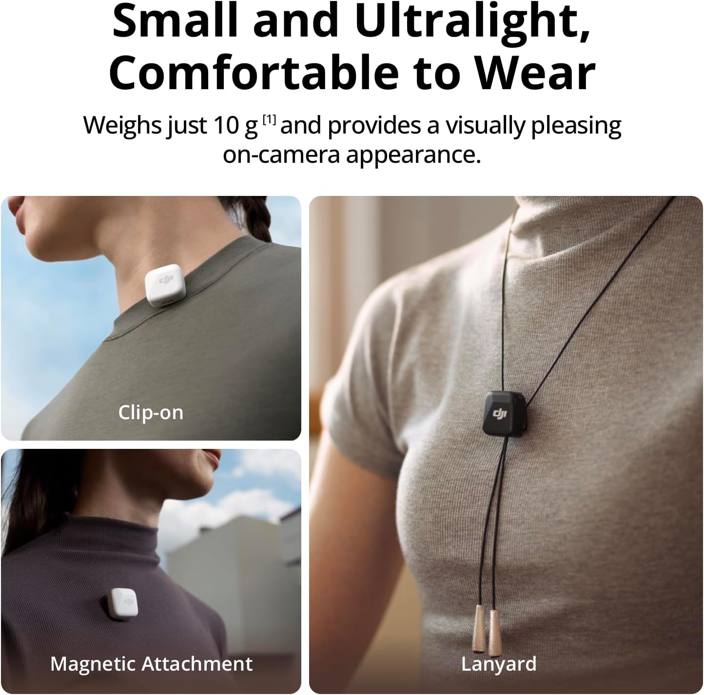 DJI Mic Mini Ultralight Wireless Lavalier Microphone for IPhone/Android 48h Use 2 TX 1 RX Charging Case 48h Use Noise Cancelling Elite
