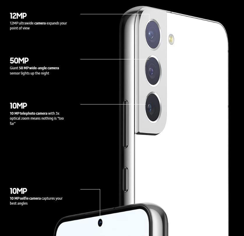 Samsung Galaxy S22 Smartphone 128GB 8K CamVideo BrightDisplay LongBattery 4nmProcessor US PhantomBlack Elite