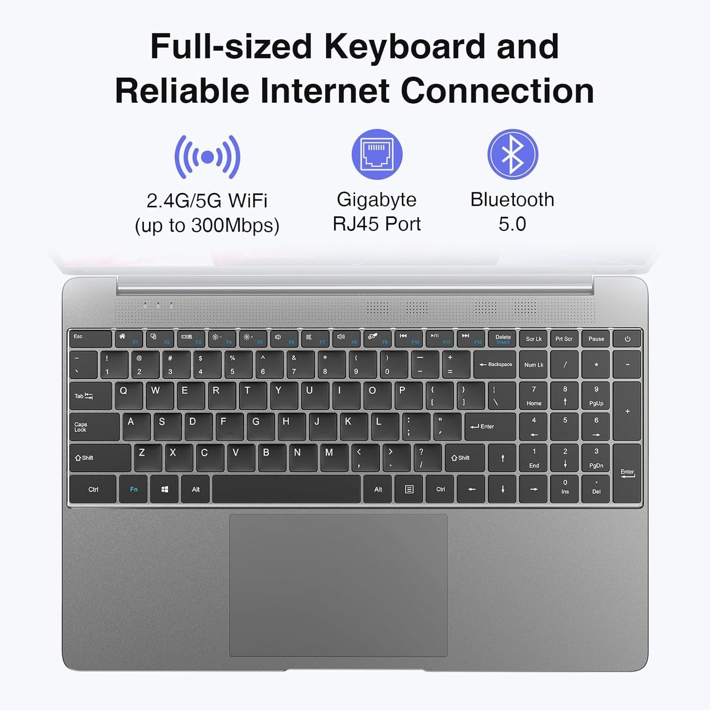 15.6" Windows 11 Laptop, Intel Core i3-5005U, 16GB RAM, 512GB SSD, FHD IPS Display, 2.4G/5G WiFi, BT5.0, RJ45, Webcam, Long Battery Life - for Work, Study, and Entertainment Elite