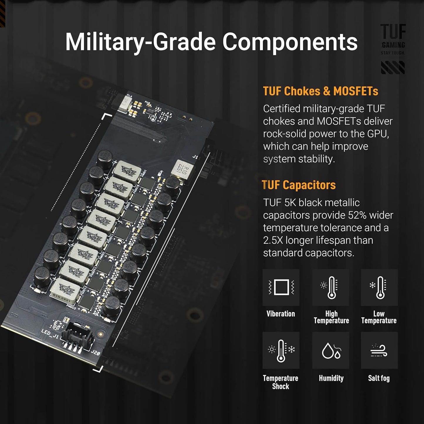 ASUS TUF Gaming GeForce RTX ™ 5080 16GB GDDR7 OC Edition Gaming Graphics Card (PCIe® 5.0, HDMI®/DP 2.1, 3.6-Slot, Military-Grade Components, Protective PCB Coating, axial-tech Fans, Vapor Chamber) Elite