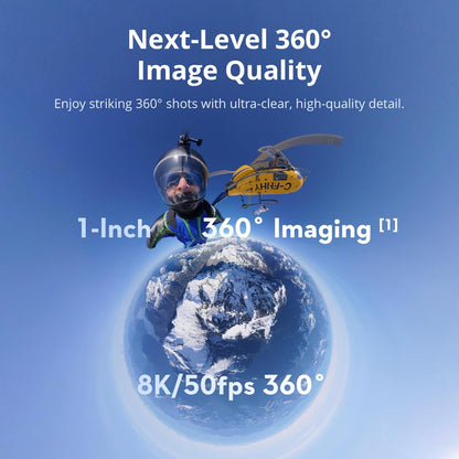 For DJI Osmo 360 WaterProof 8K 360° Action Camera 1-Inch 360° Imaging Extended Battery Life 3 Batteries Native 8K Prosumer Elite