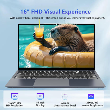 16 Inch Laptop Computer, FHD IPS 1200p Screen, Gaming Laptop i5 (Up to 3.6GHz) for 16GB LPDDR4 RAM 1TB SSD, 180 Angle Open WiFi 5 HDMI Backlit Keyboard UHD Graphics 617 with Numeric Keypad Elite