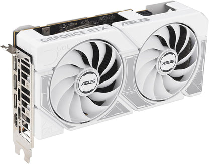 ASUS Dual GeForce RTX™ 5060 8GB GDDR7 White Edition (PCIe 5.0, 8GB GDDR7, DLSS 4, HDMI 2.1b, DisplayPort 2.1b, 2.5-Slot, Axial-tech Fan Design, 0dB Technology, Dual BIOS and More) Elite
