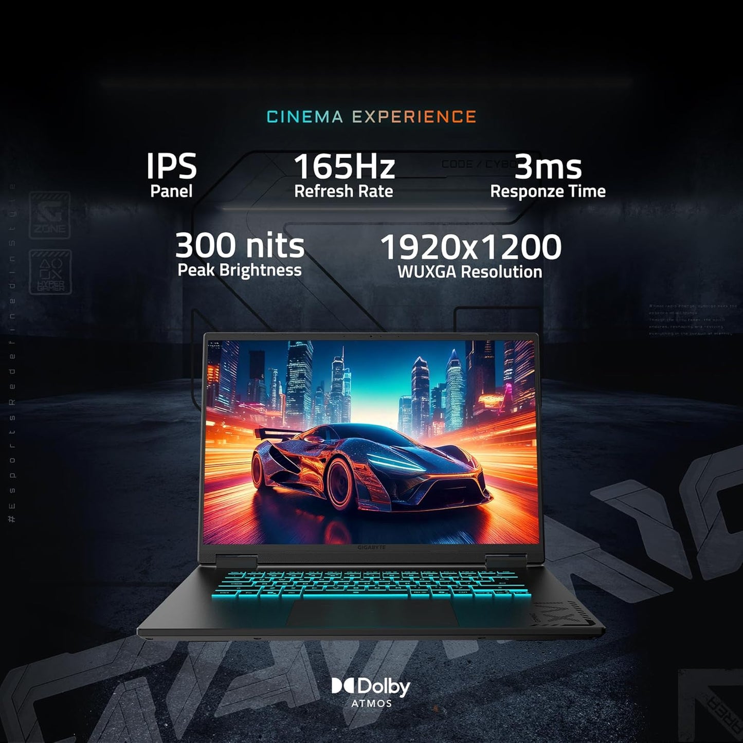 GIGABYTE - Gaming A16 Gaming Laptop - 165Hz 1920x1200 WUXGA - NVIDIA GeForce RTX 5060 - Intel i7-13620H - 1TB SSD with 16GB DDR5 RAM - Windows 11 Home AD Gaming A16 CVHI3US894SH Elite