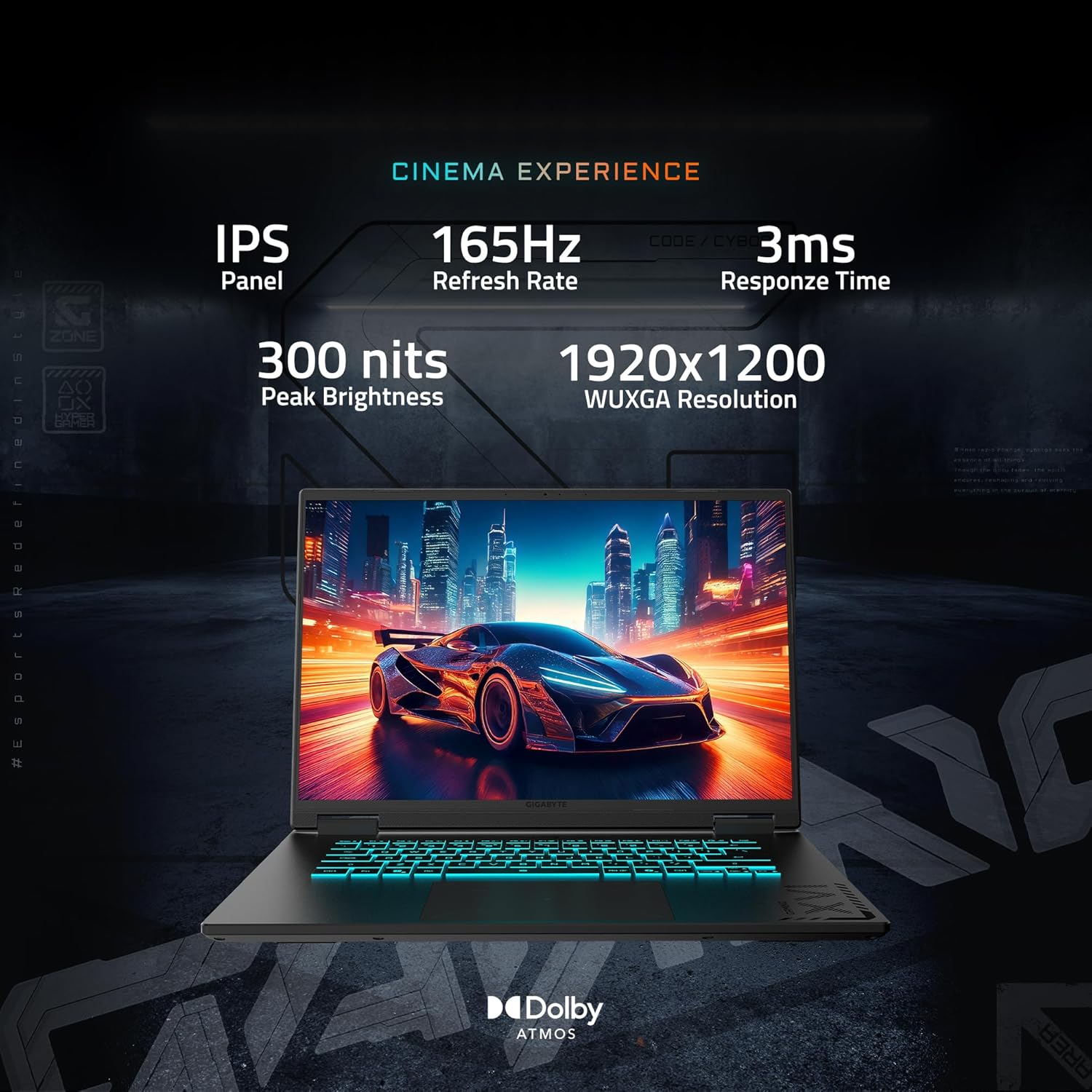 GIGABYTE - Gaming A16 Gaming Laptop - 165Hz 1920x1200 WUXGA - NVIDIA GeForce RTX 5060 - Intel i7-13620H - 1TB SSD with 16GB DDR5 RAM - Windows 11 Home AD Gaming A16 CVHI3US894SH Elite