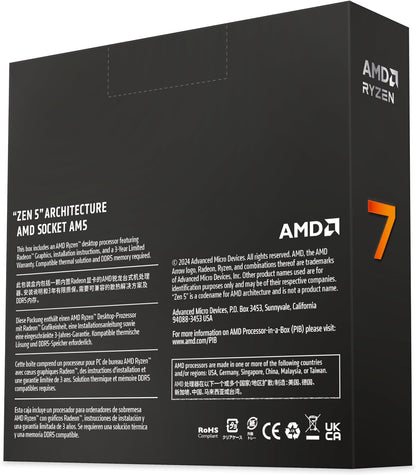 AMD Ryzen™ 7 9700X 8-Core, 16-Thread Unlocked Desktop Processor Elite