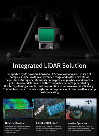 DJI Zenmuse L2 Global Version LiDAR Camera with 4/3 CMOS RGB Mapping Camera High Precision 3D Data Acquisition for M400/M350 UAV Elite