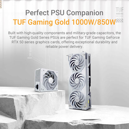 ASUS TUF Gaming GeForce RTX ™ 5070 Ti 16GB GDDR7 White OC Edition Gaming Graphics Card (PCIe® 5.0, HDMI®/DP 2.1, 3.125-slot, Military-Grade Components, Protective PCB Coating, axial-tech Fans) Elite