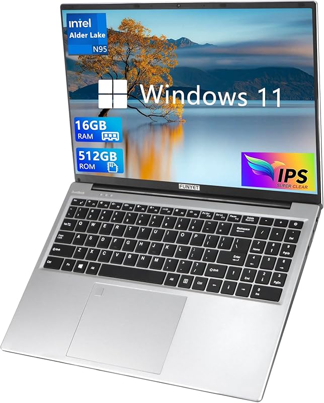 Laptop Computer, Gaming Laptop 2025 Windows 11 Pro, 16 Inch Lap Top PC, 16GB RAM 512GB SSD, Intel 12th Gen N95 Processor(up to 3.4GHz), Backlit Keyboard, Fingerprint Unlock, FHD 1920 * 1200 Elite