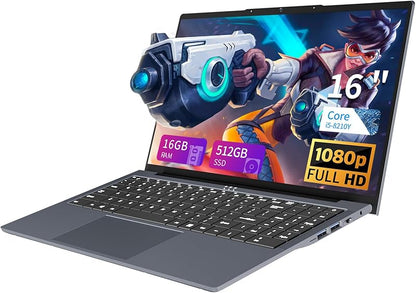 16 Inch Laptop Computer, FHD IPS 1200p Screen, Gaming Laptop i5 (Up to 3.6GHz) for 16GB LPDDR4 RAM 1TB SSD, 180 Angle Open WiFi 5 HDMI Backlit Keyboard UHD Graphics 617 with Numeric Keypad Elite