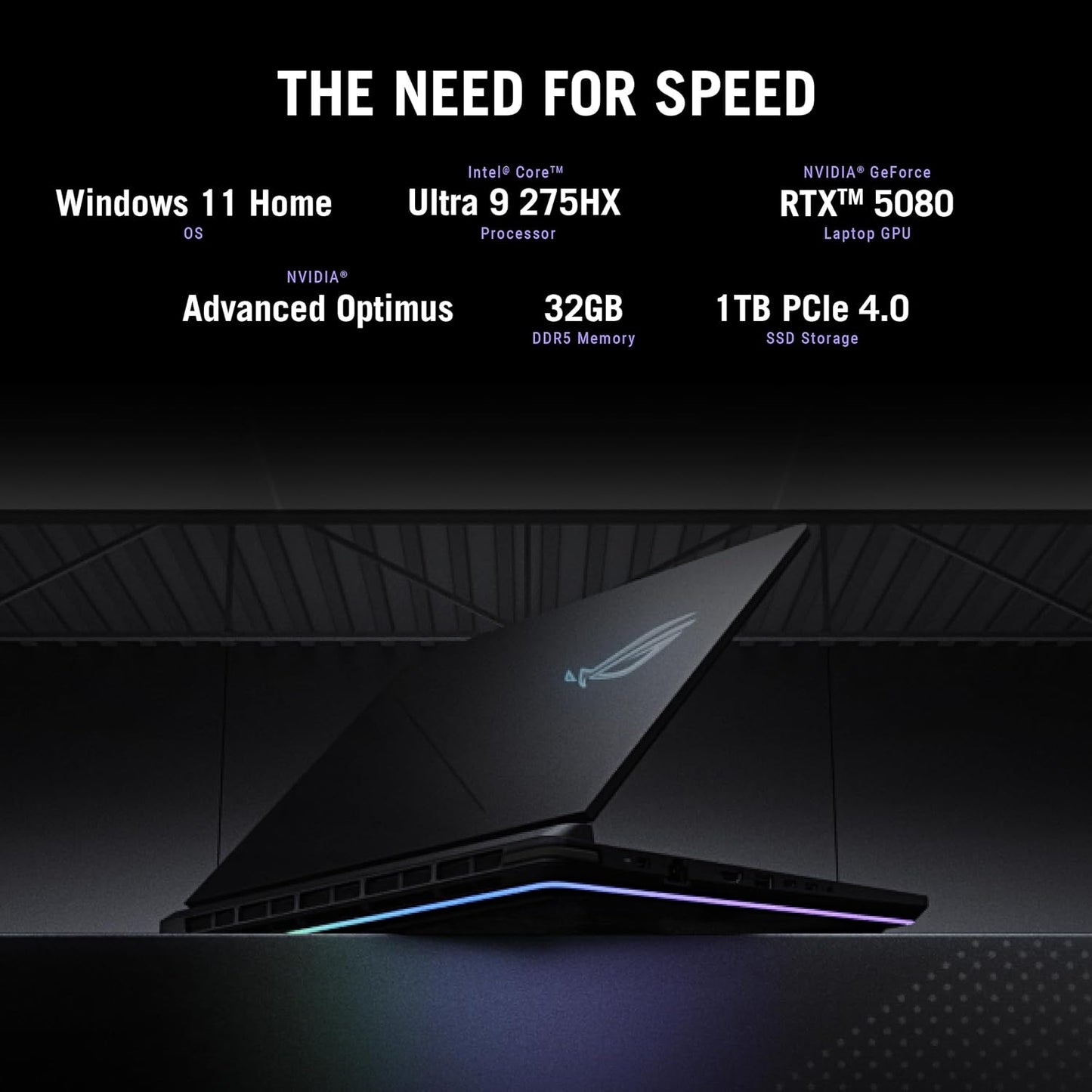 ASUS ROG Strix G16 (2025) Gaming Laptop, 16” ROG Nebula 16:10 2.5K 240Hz/3ms, NVIDIA® GeForce RTX™ 5080, Intel® Core Ultra 9 275HX, 32GB DDR5, 1TB PCIe Gen 4 SSD, Wi-Fi 7, Windows 11 Home, G615LW-AS96 Elite