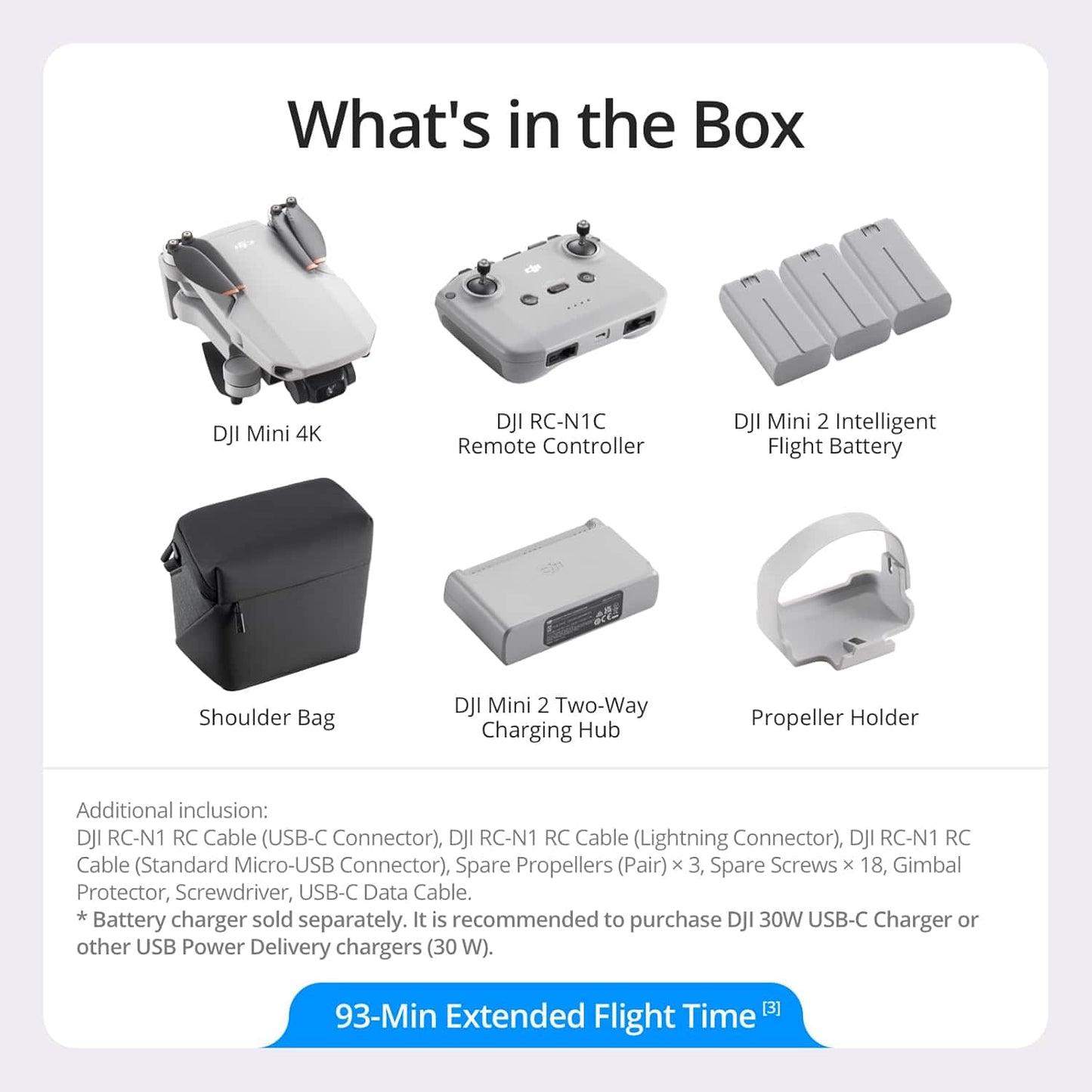 DJI Mini 4K Lightweight (<249g) Camera 10km Image Transmission 38kph Wind Resistance Stable Hovering for Beginners Remote Elite