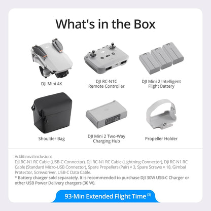 DJI Mini 4K Lightweight (<249g) Camera 10km Image Transmission 38kph Wind Resistance Stable Hovering for Beginners Remote Elite