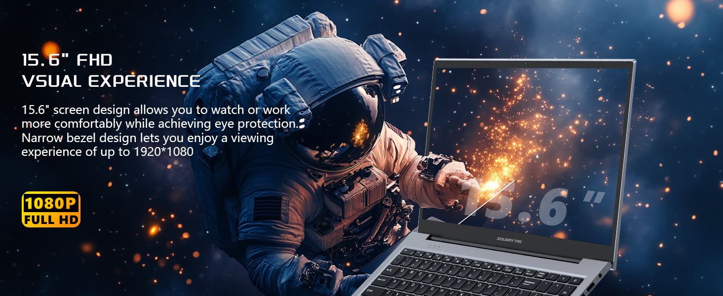 ZOLWAYTAC Laptop Gaming,Gaming laptops,16GB DDR4 512GB SSD,with N100 Processor(UP to 3.4Ghz,4C/4T),15.6" FHD 1920 * 1080P,Full Metal Housing,WiFi,BT,USB3.2,Type C Charging,180°Open Angle,Metallic Grey Elite