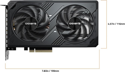 GIGABYTE GeForce RTX 5060 WINDFORCE OC 8G Graphics Card, 8GB 128-bit GDDR7, PCIe 5.0, WINDFORCE Cooling System, GV-N5060WF2OC-8GD Video Card Elite
