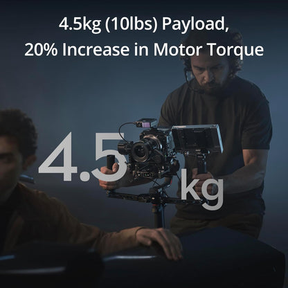 For DJI RS 4 Pro 3-Axis Gimbal Stabilizer for DSLR Cinema Cameras Compatible for Canon Native Vertical Shooting 4.5kg (10lbs) Elite