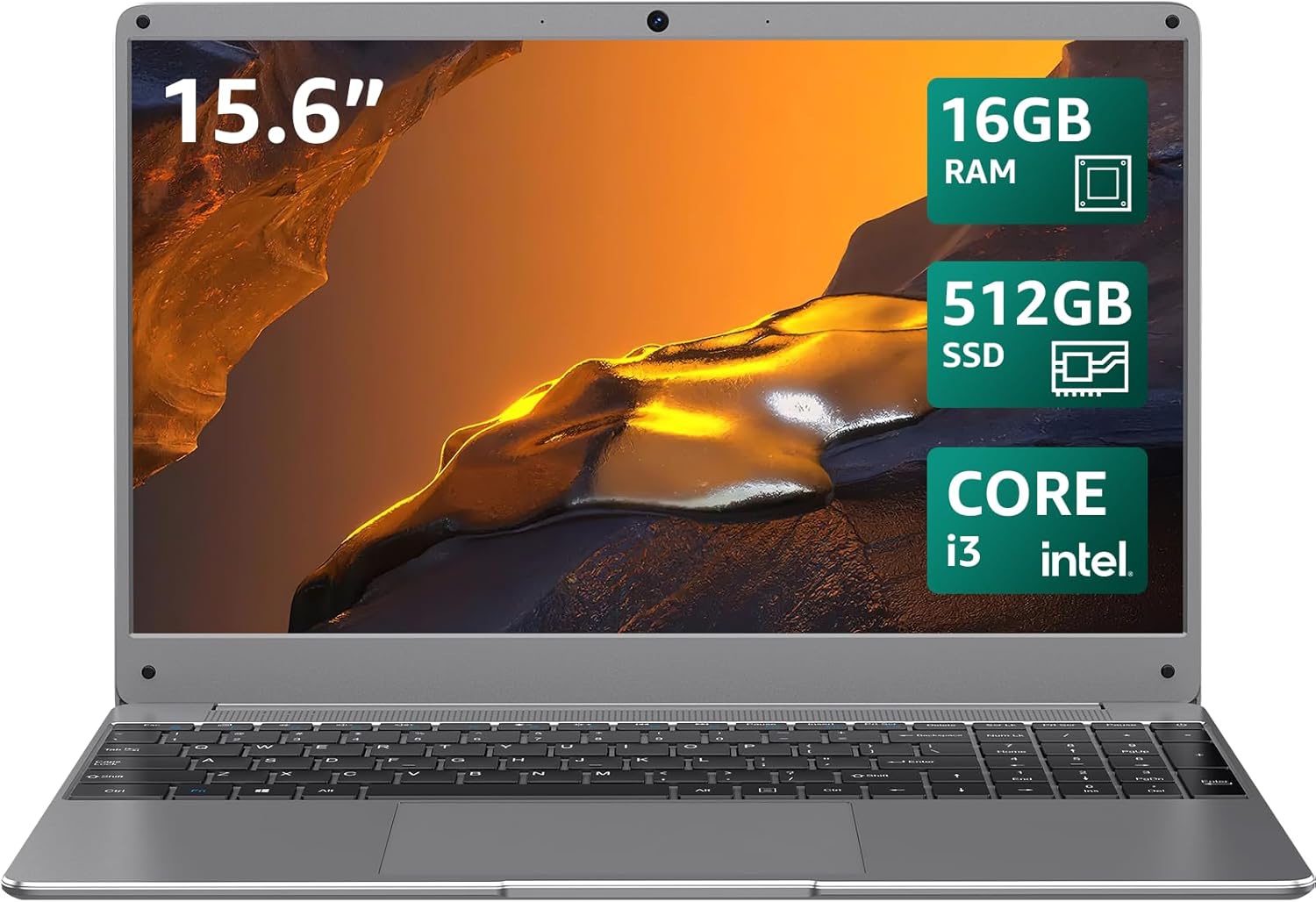 15.6" Windows 11 Laptop, Intel Core i3-5005U, 16GB RAM, 512GB SSD, FHD IPS Display, 2.4G/5G WiFi, BT5.0, RJ45, Webcam, Long Battery Life - for Work, Study, and Entertainment Elite