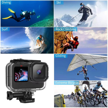 HONGDAK WaterProof Housing  for Go Pro Hero 12/Hero 11 Black/Hero 10 Black/Hero 9 Black,Protective Underwater Dive Elite