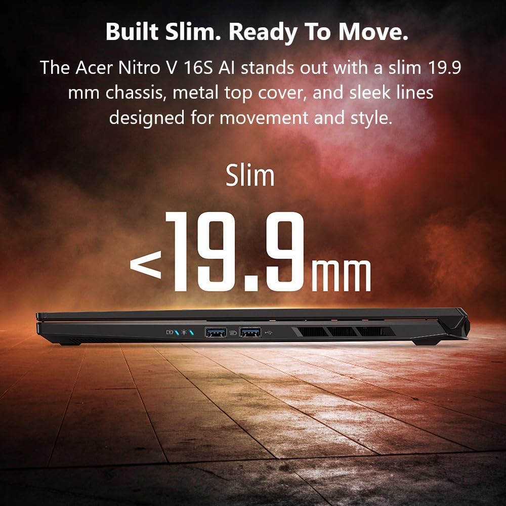 Acer Nitro V 16S AI Gaming Laptop | AMD Ryzen 7 260 Processor | NVIDIA GeForce RTX 5060 Laptop GPU (572 AI Tops) | 16" WUXGA IPS 180Hz Display | 32GB DDR5 | 1TB Gen 4 SSD | Wi-Fi 6 | ANV16S-41-R2AJ Elite