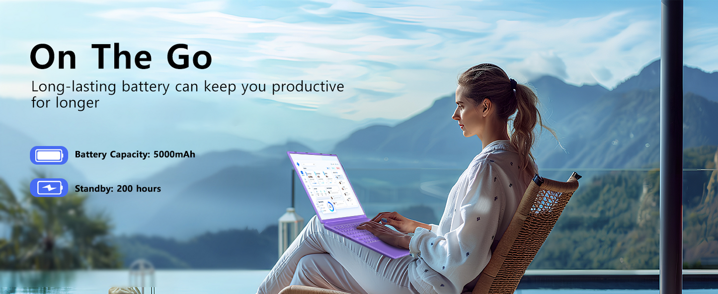 2025 16 Inch Gaming Laptop N5095 (Up to 2.9 GHz) 12GB+512GB SSD Support 1TB Expand Win 11 Laptops 1920 * 1200 FHD Screen 5G WiFi BT 4.2 Webcam Cooling Fan Numeric Keypad-Purple Elite