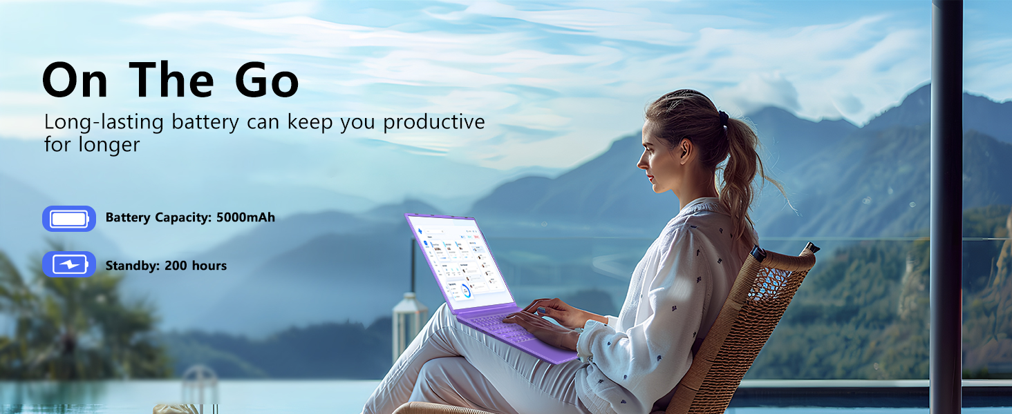 2025 16 Inch Gaming Laptop N5095 (Up to 2.9 GHz) 12GB+512GB SSD Support 1TB Expand Win 11 Laptops 1920 * 1200 FHD Screen 5G WiFi BT 4.2 Webcam Cooling Fan Numeric Keypad-Purple Elite