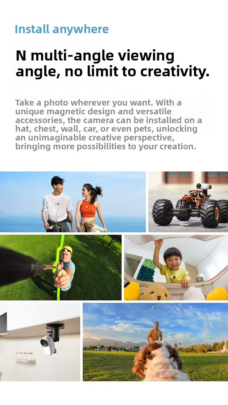 In-sta360 Go3s 128GB White Miniature Action & Sports Camcorder 4K Hand-Free POVs Stabilized Battery Life for 140 Minutes Elite