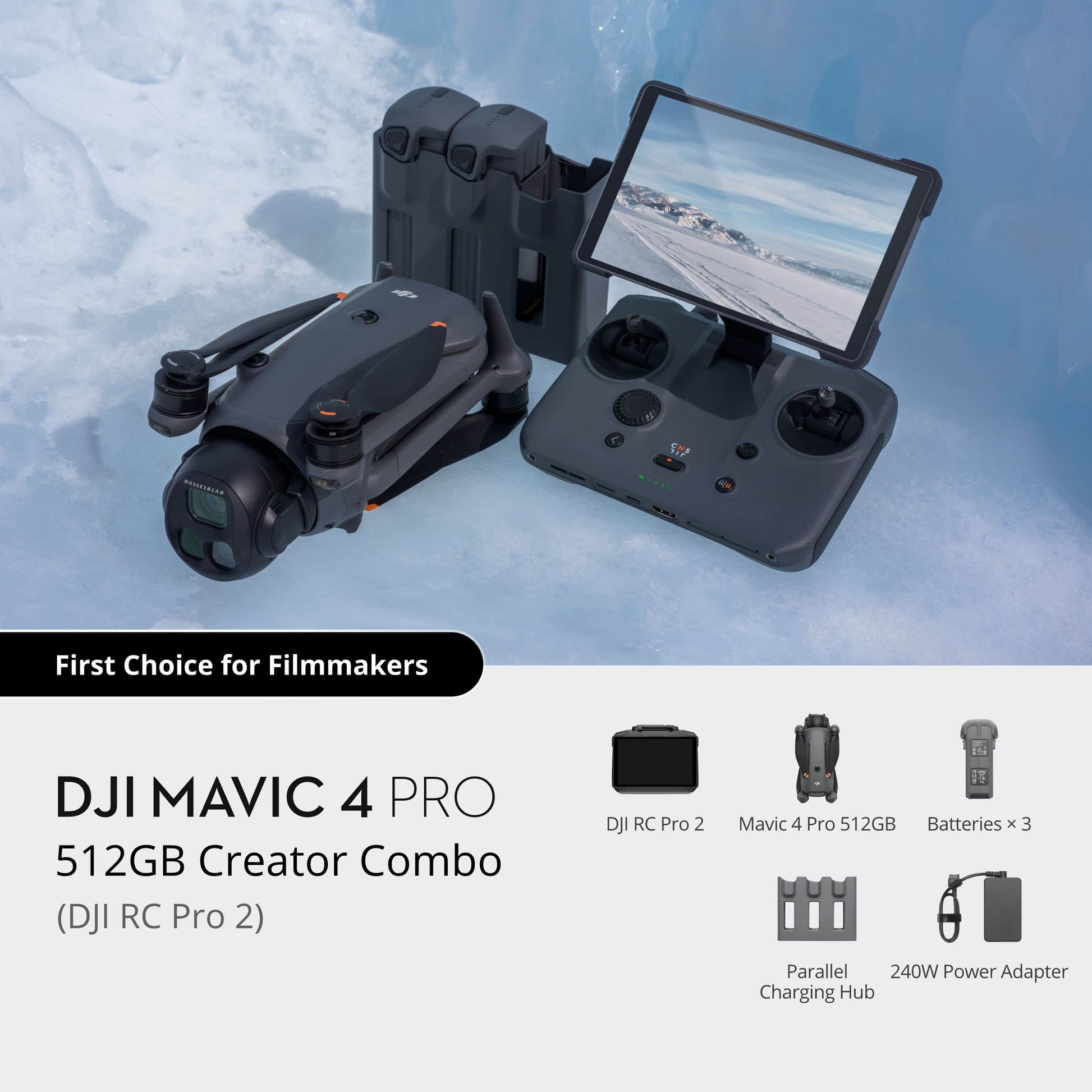 For DJI Mavic 4 Pro Drone with 100MP Hasselblad Camera 30KM 3D View Mode 4K Video 51-min Flight Time 4/3 CMOS HD Video Elite
