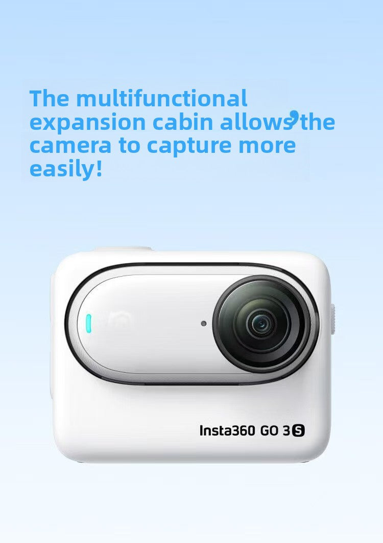 In-sta360 Go3s 128GB White Miniature Action & Sports Camcorder 4K Hand-Free POVs Stabilized Battery Life for 140 Minutes Elite