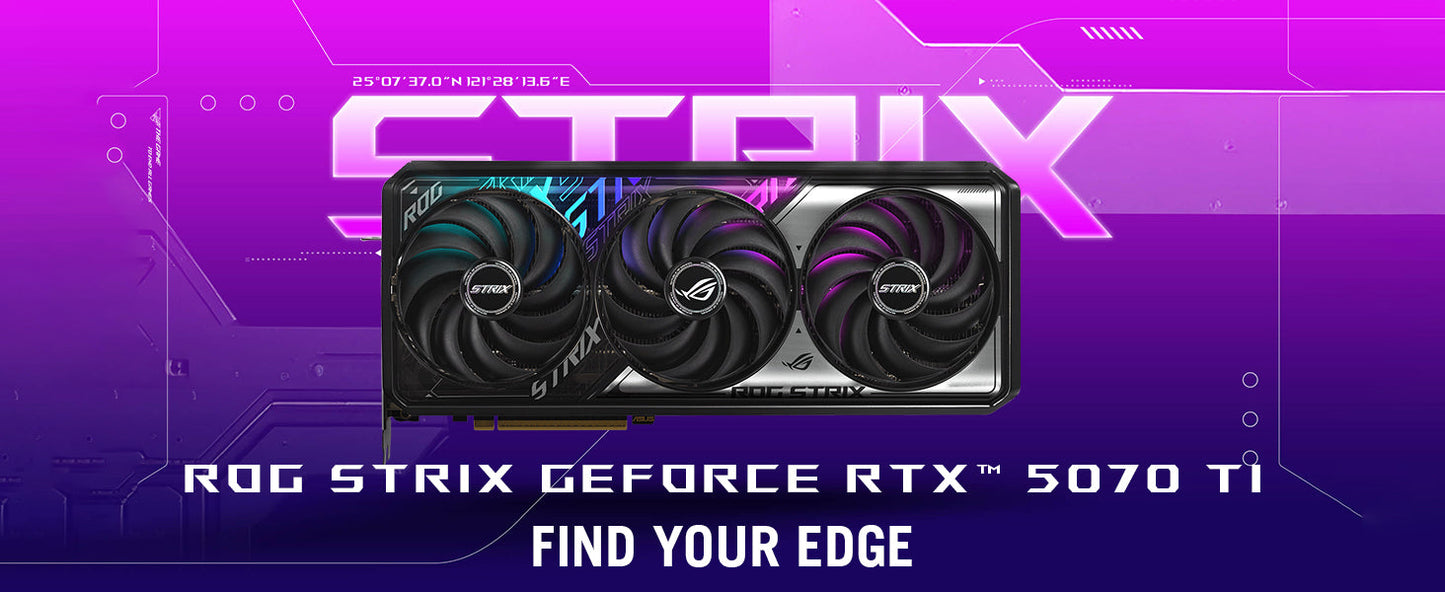 ASUS ROG Strix GeForce RTX 5070 Ti OC Edition 16GB GDDR7 Graphics Card (PCIe 5.0, HDMI/DP 2.1, 3.2-slot, Axial-tech fans, MaxContact design with vapor chamber, phase-change GPU thermal pad, aura sync) Elite