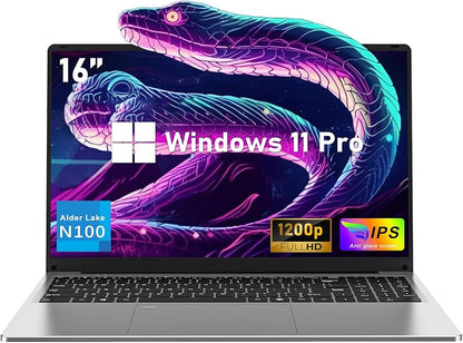 Laptop Computer, Gaming Laptops 2025, 16 Inch Lap Top PC Win 11 Pro, 16GB RAM 1TB SSD, N100 Processor(up to 3.4GHz), Backlit Keyboard, for Business and Students Elite