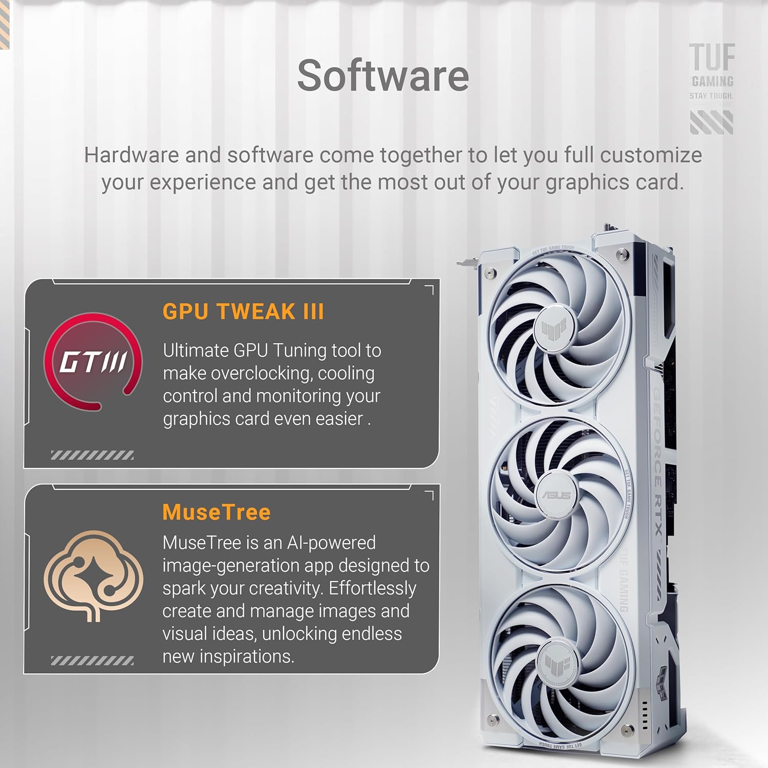 ASUS TUF Gaming GeForce RTX ™ 5070 Ti 16GB GDDR7 White OC Edition Gaming Graphics Card (PCIe® 5.0, HDMI®/DP 2.1, 3.125-slot, Military-Grade Components, Protective PCB Coating, axial-tech Fans) Elite