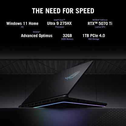 ASUS ROG Strix G16 (2025) Gaming Laptop, 16” ROG Nebula Display 16:10 2.5K 240Hz/3ms, NVIDIA® GeForce RTX™ 5070 Ti GPU, Intel® Core™ Ultra 9 275HX Processor, 32GB DDR5, 1TB SSD, Wi-Fi 7, Win11 Home Elite