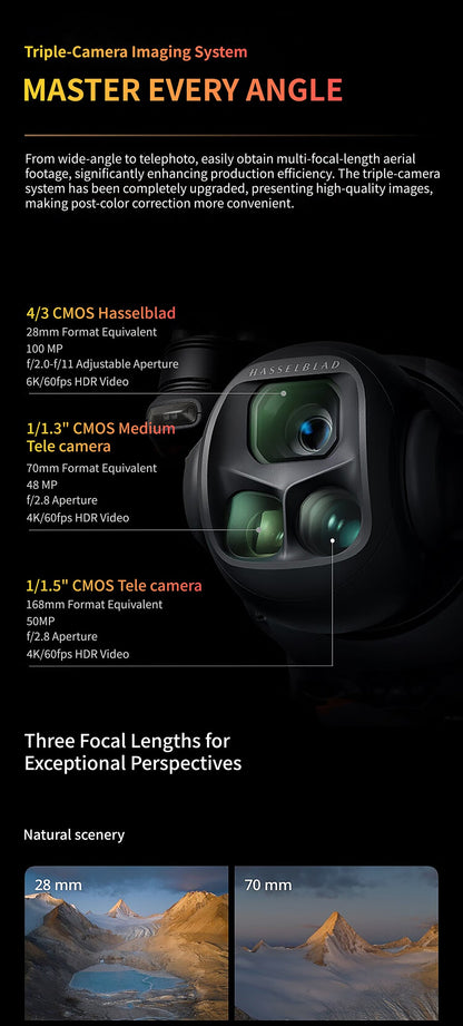 DJI  Mavic 4 Pro Combo (RC 2) O4+ 10-bit 30km HDR Video Transmission 70° Upward Shots 360° Rotation Dynamic Camera Elite